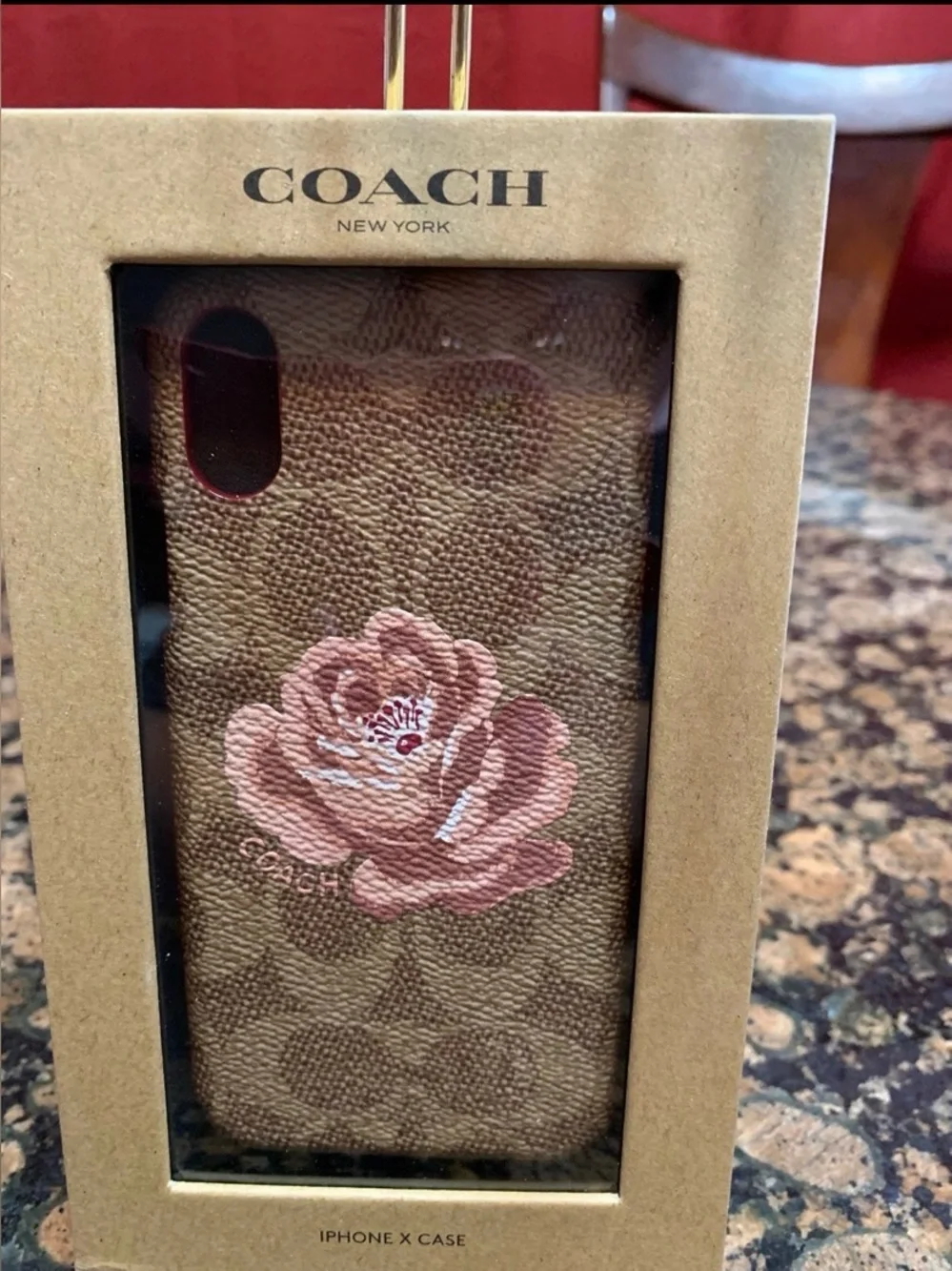 Coach IPhone X Case. Monogram with flowers